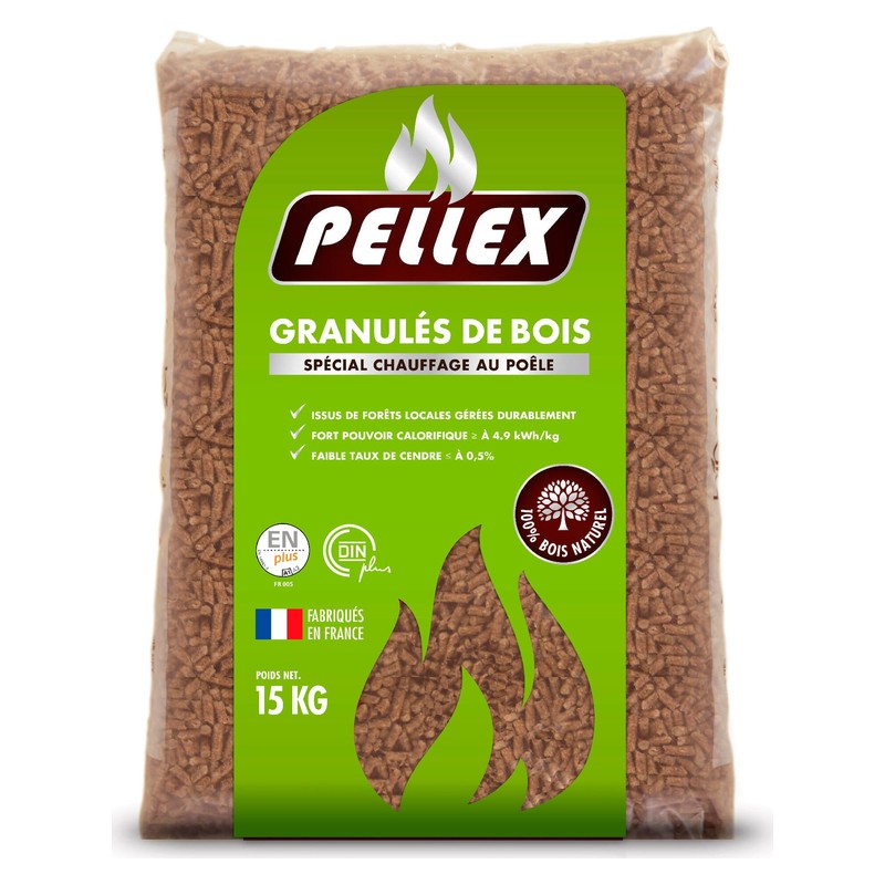 ENplus A1 / DINplus – Granulés de bois d'épicéa 6 mm, sac de 15 kg