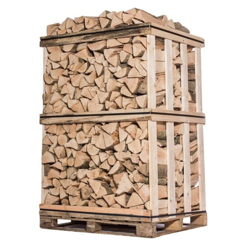 Séchage naturel – Bûches de bois durs 50 cm, palette box 2 m³ (2,5 stères)