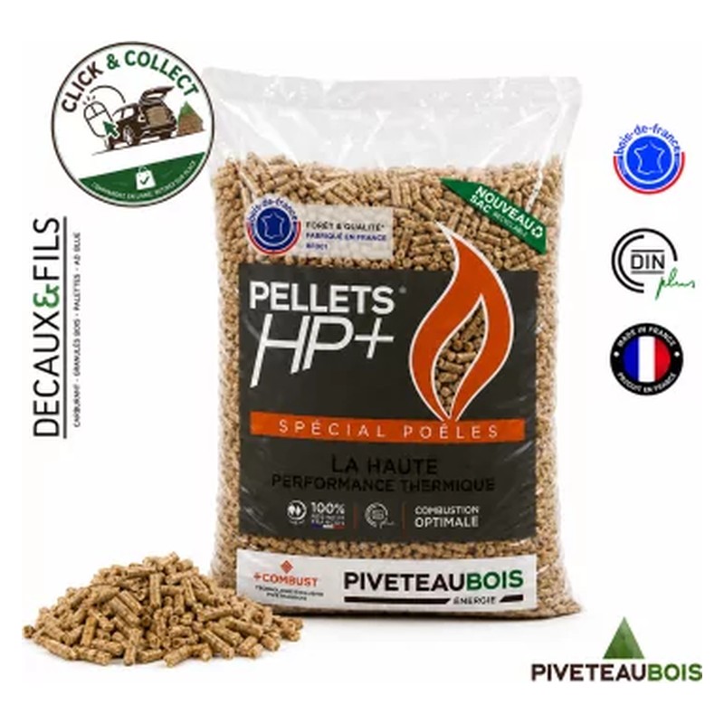 DINplus / PEFC – Granulés de bois résineux Piveteau Bois, sac de 15 kg