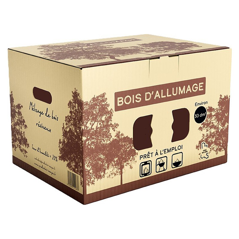 Sec étuvé – Éclats d'allumage en bois dur, carton de 30 L, 7 kg