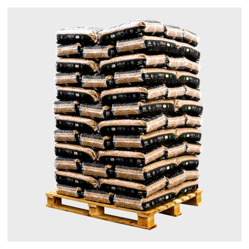 Humidité ≤ 10 %, sans additif – Granulés Biosyl, palette de 72 × 15 kg (1080 kg)