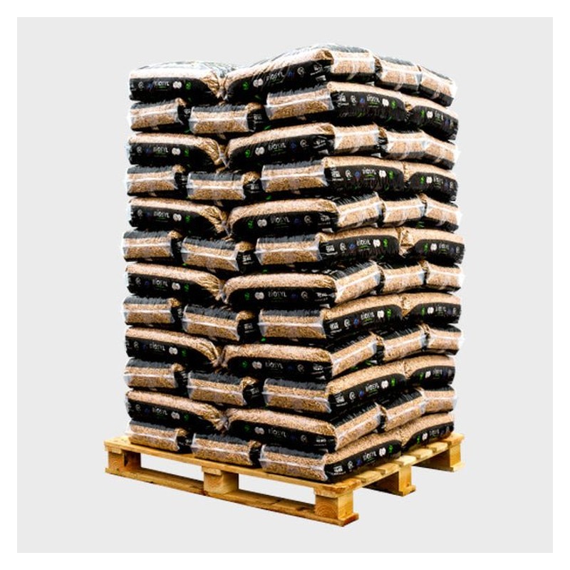 Sans additif – Granulés de bois Biosyl, palette de 66 × 15 kg (990 kg)