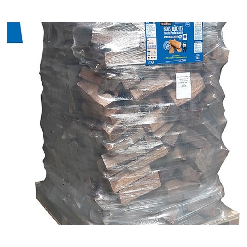 Humidité ≤ 20 % – Lot Woodstock : 3 ballots de 2000 dm³ de bûches 40 cm + 6 sacs d'allumage + 6 boîtes d'allume-feux