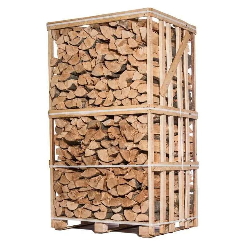 Sec étuvé – Bûches de feuillus 50 cm, palette de 2,5 stères (2,1 m³)