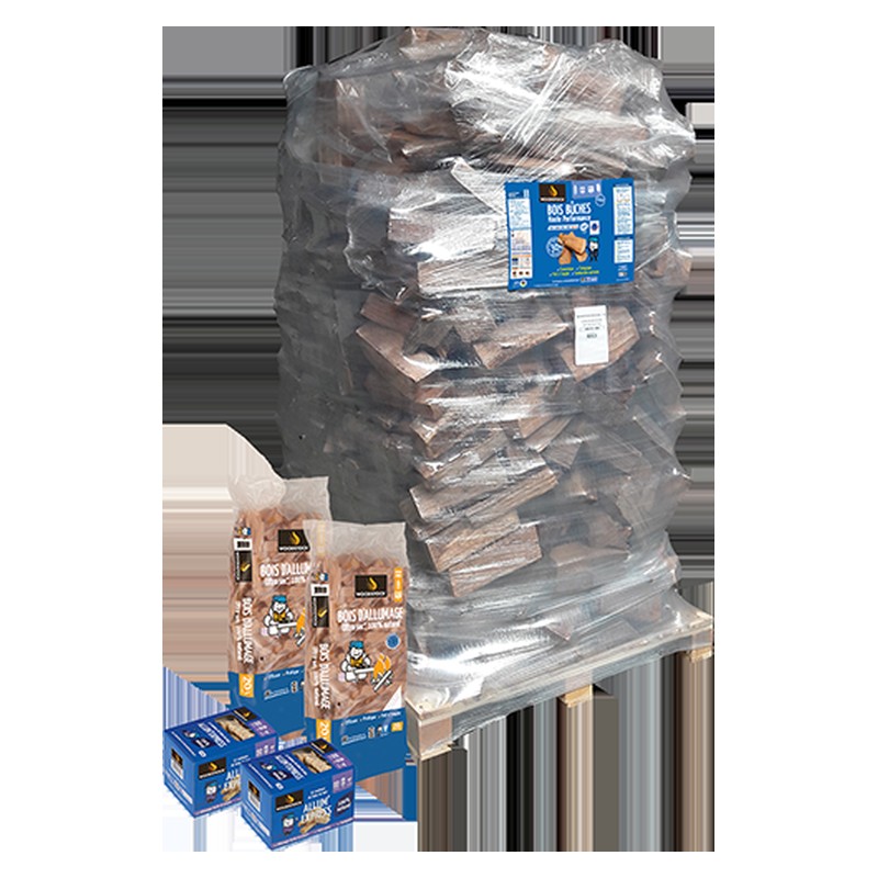 Humidité ≤ 20 % – Bûches Woodstock 30 cm, lot de 2 ballots de 2000 dm³