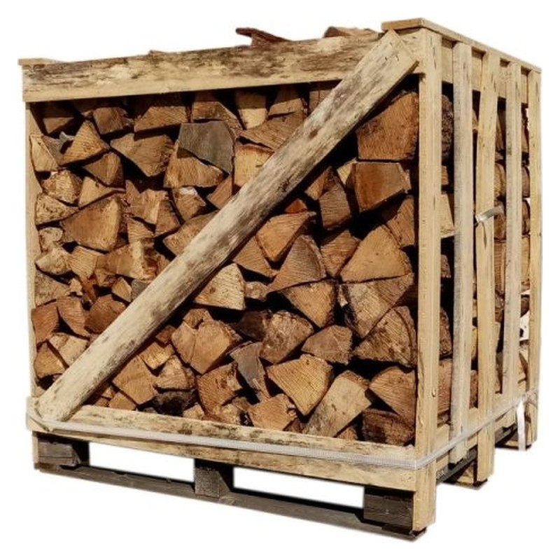 Bois sec prêt à l'emploi – Bûches de 30 cm, palette de 1,5 stère (1 m³)