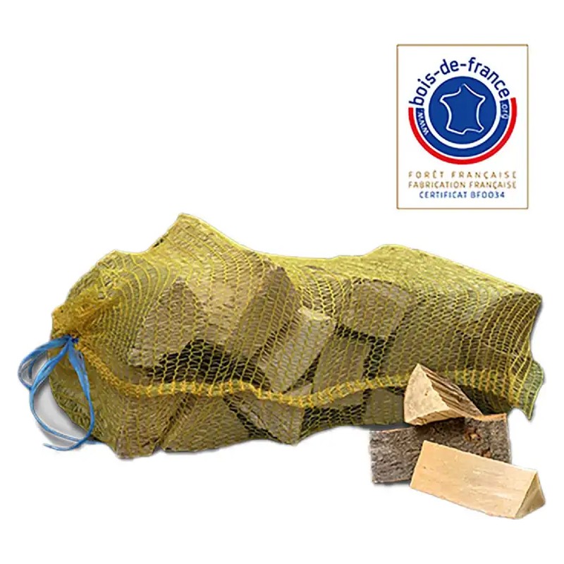 Bois fendu prêt à l'emploi – Chêne Flamino 25 cm, filet de 25 L